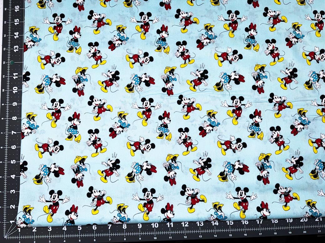 Minnie and Mickey Mouse Disney fabric Mickey Mouse blue fabric - Mary Jo Fabrics