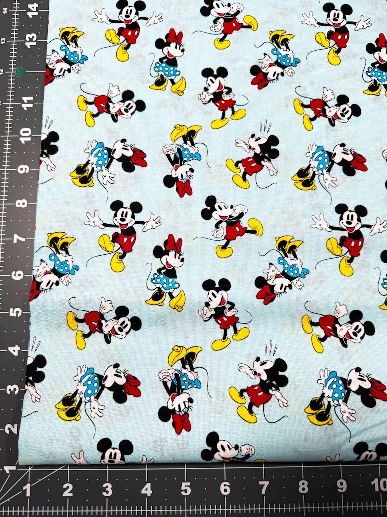 Minnie and Mickey Mouse Disney fabric Mickey Mouse blue fabric - Mary Jo Fabrics