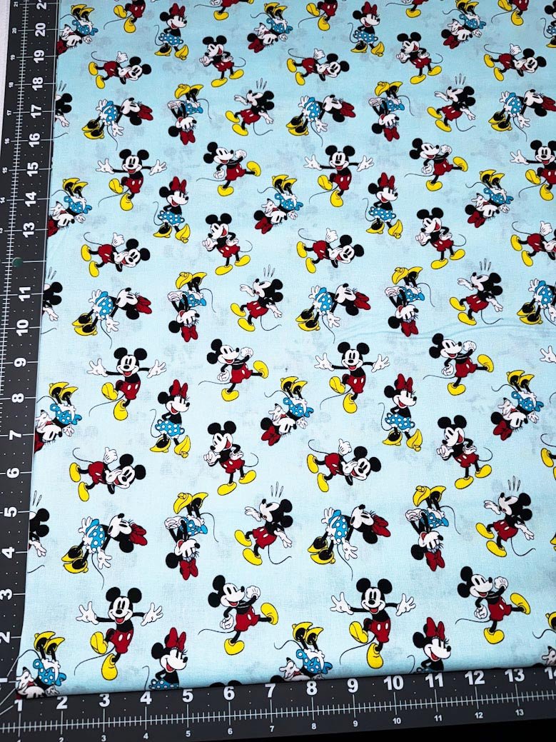 Minnie and Mickey Mouse Disney fabric Mickey Mouse blue fabric - Mary Jo Fabrics