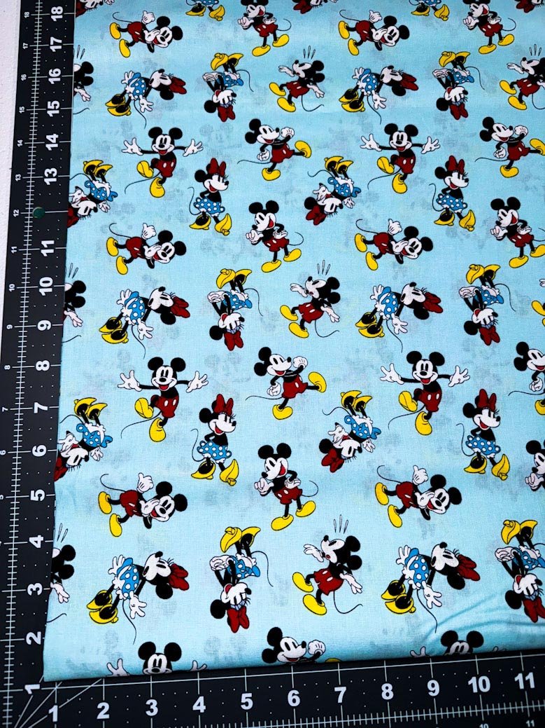 Minnie and Mickey Mouse Disney fabric Mickey Mouse blue fabric - Mary Jo Fabrics