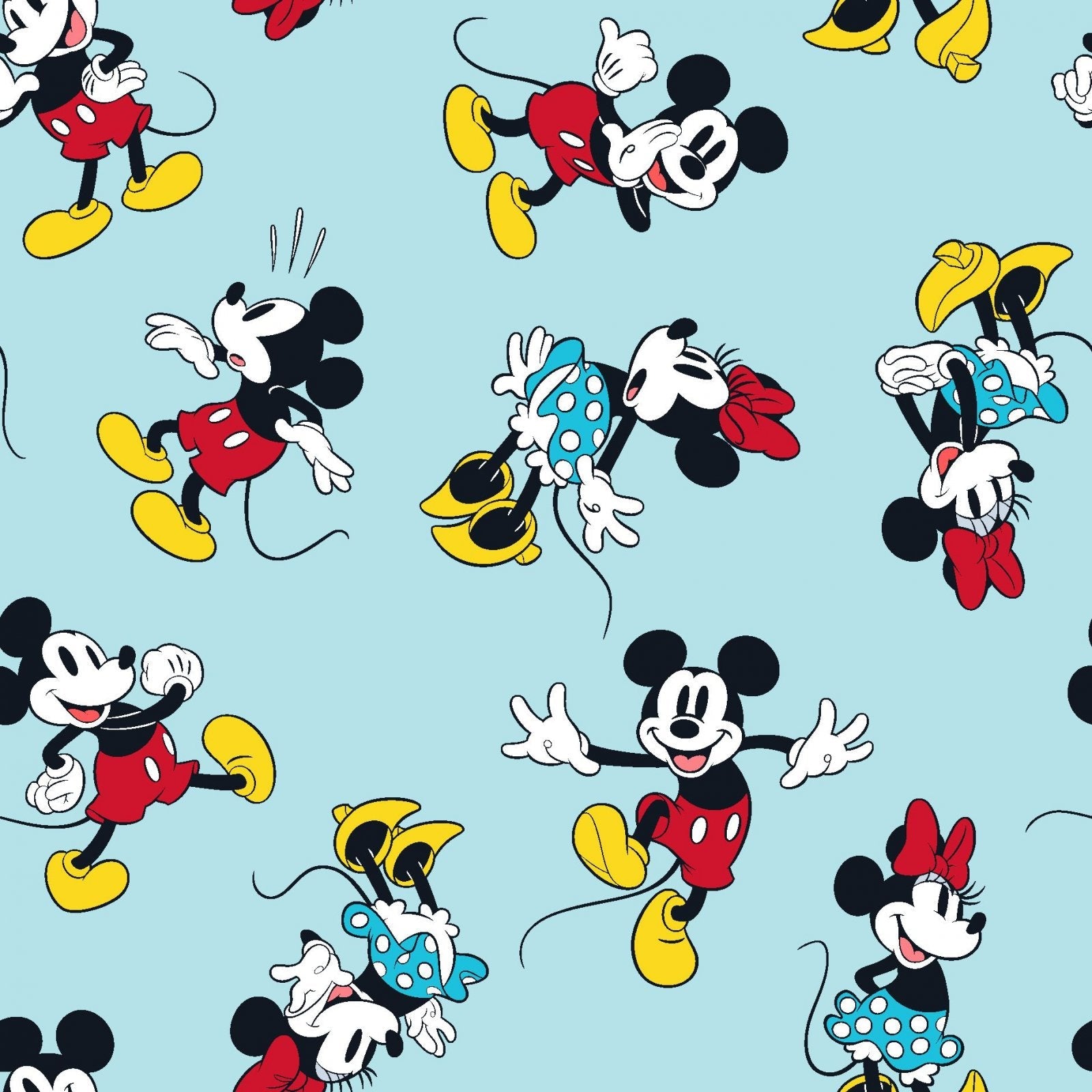 Minnie and Mickey Mouse Disney fabric Mickey Mouse blue fabric - Mary Jo Fabrics