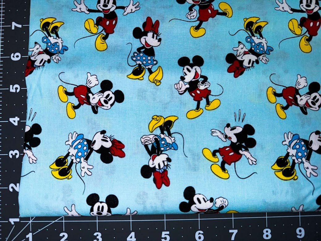 Minnie and Mickey Mouse Disney fabric Mickey Mouse blue fabric - Mary Jo Fabrics