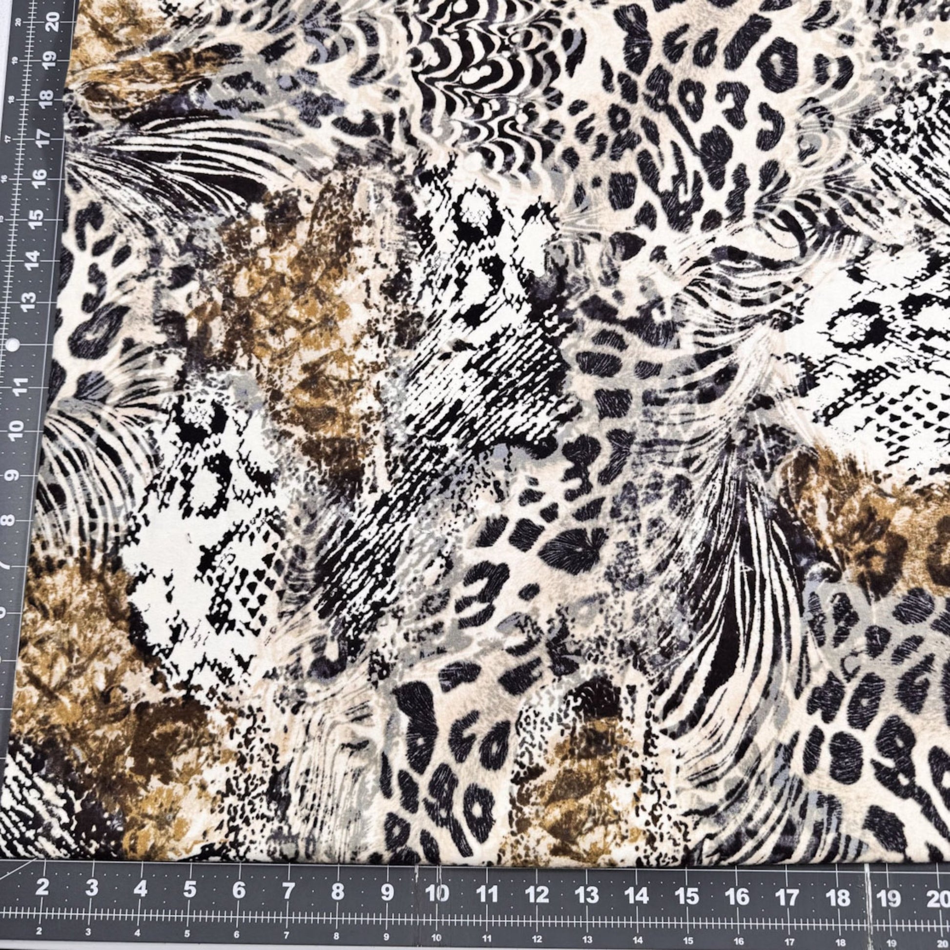 Mix of Animal Skin FLANNEL CF8489 Natural Animal FLANNELS - Mary Jo Fabrics