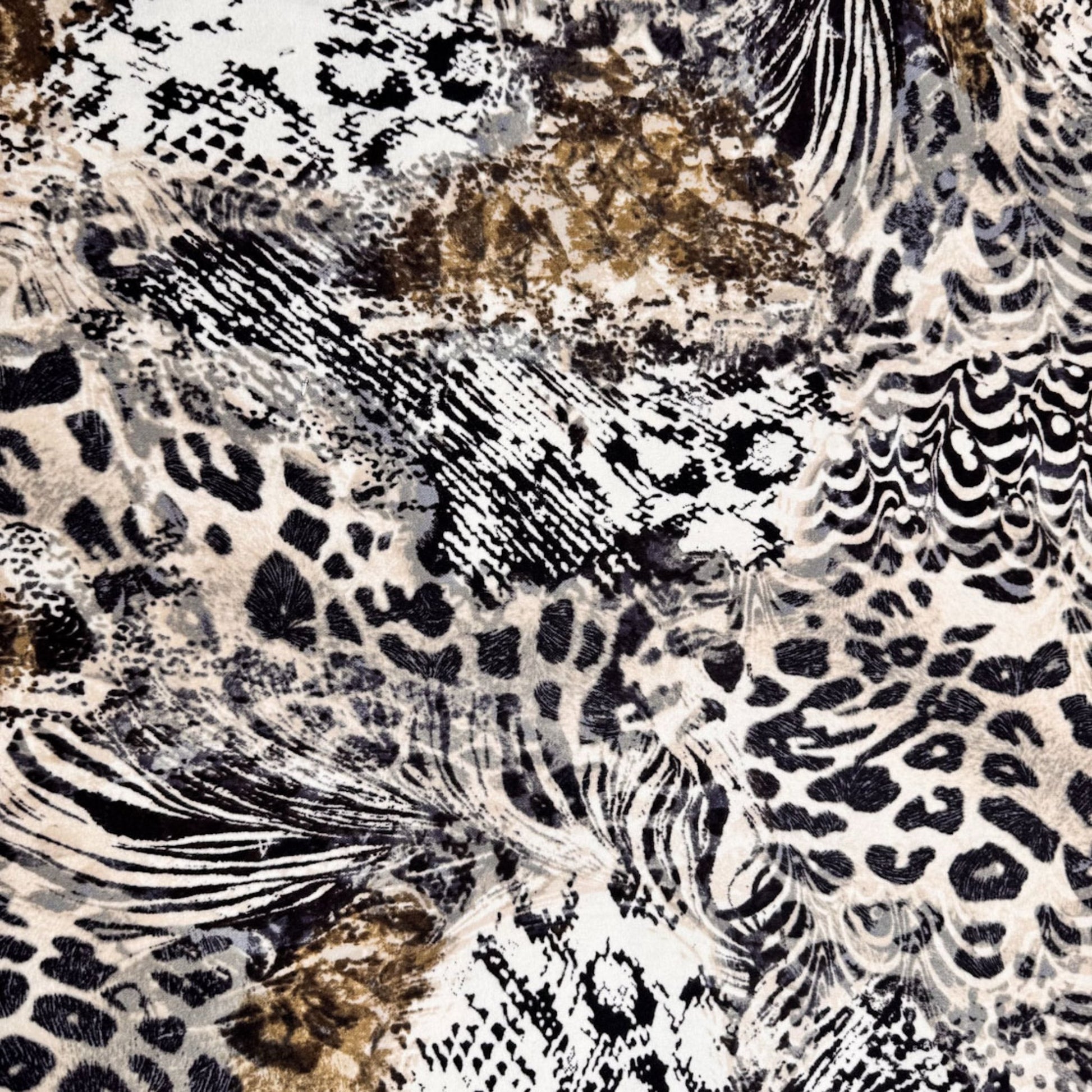 Mix of Animal Skin FLANNEL CF8489 Natural Animal FLANNELS - Mary Jo Fabrics