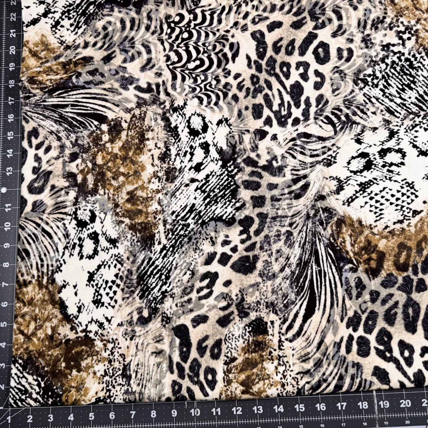 Mix of Animal Skin FLANNEL CF8489 Natural Animal FLANNELS - Mary Jo Fabrics