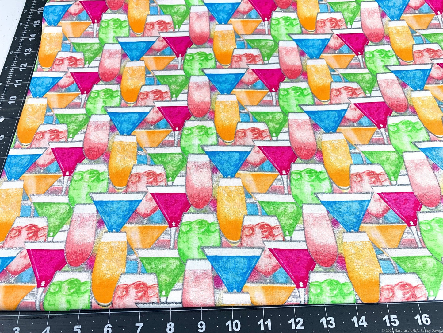 Mixology Mixed drink fabric 18019 cosmos cocktail fabric - Mary Jo Fabrics