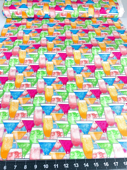 Mixology Mixed drink fabric 18019 cosmos cocktail fabric - Mary Jo Fabrics