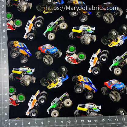 Monster Truck Fabric 396 In Motion Trucks - Mary Jo Fabrics