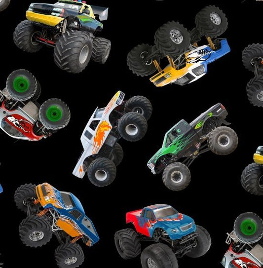 Monster Truck Fabric 396 In Motion Trucks - Mary Jo Fabrics