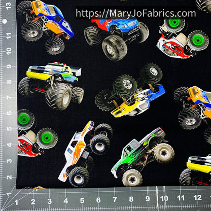 Monster Truck Fabric 396 In Motion Trucks - Mary Jo Fabrics