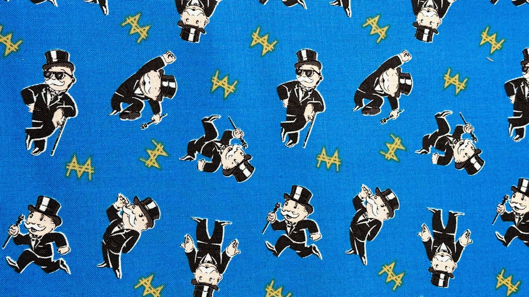 Mr Monopoly fabric Hasbro fabric - Mary Jo Fabrics