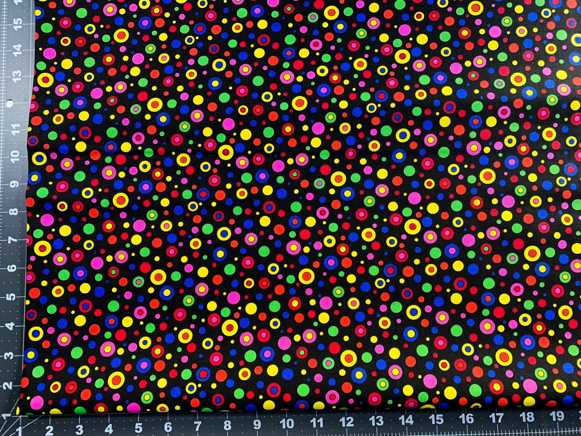 Multicolor Fun dots fabric Colorful circle cotton fabric - Mary Jo Fabrics