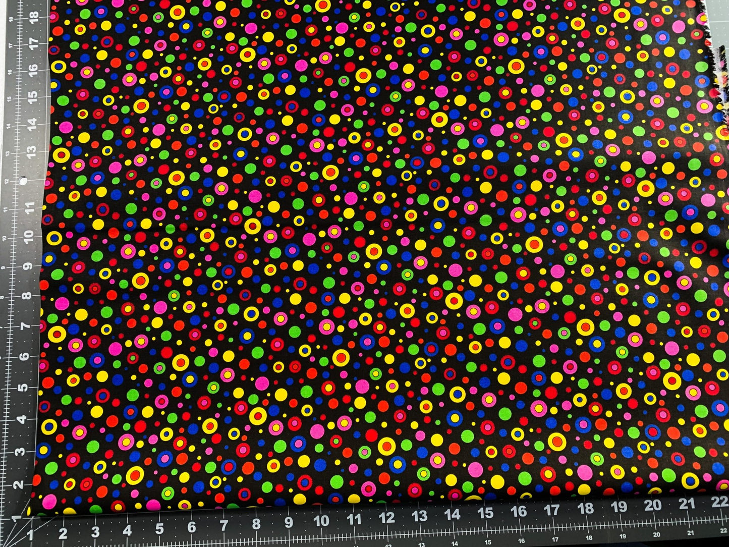 Multicolor Fun dots fabric Colorful circle cotton fabric - Mary Jo Fabrics