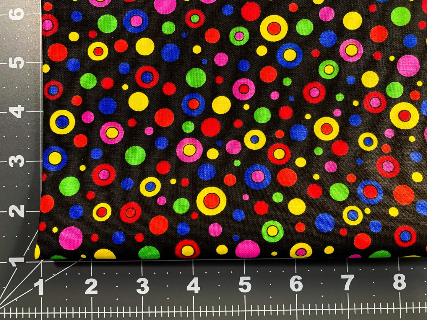 Multicolor Fun dots fabric Colorful circle cotton fabric - Mary Jo Fabrics