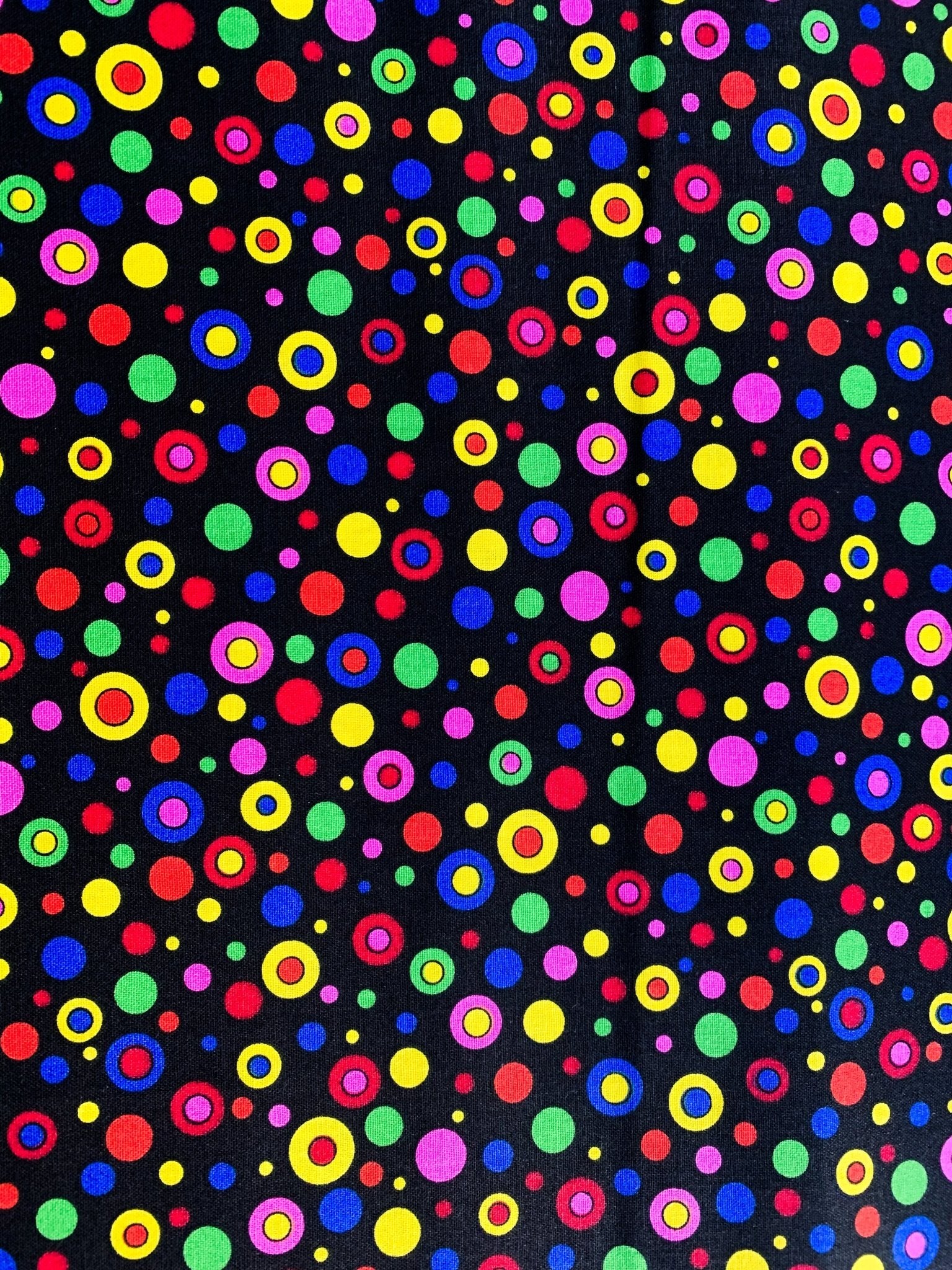 Multicolor Fun dots fabric Colorful circle cotton fabric - Mary Jo Fabrics