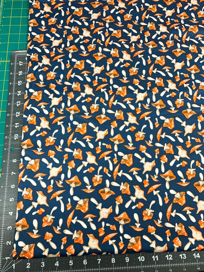 Mushroom fabric SRR1812 Red Mushrooms - Mary Jo Fabrics