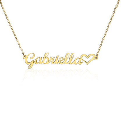 Name Necklace with Heart 16 to 18 inches - Mary Jo Fabrics