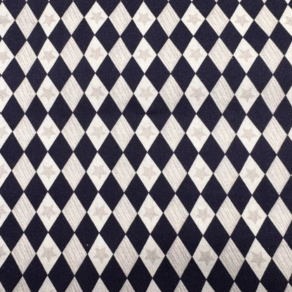 Navy Blue diamond fabric 29180306 Silver Star - Mary Jo Fabrics