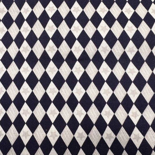 Navy Blue diamond fabric 29180306 Silver Star - Mary Jo Fabrics