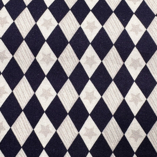 Navy Blue diamond fabric 29180306 Silver Star - Mary Jo Fabrics