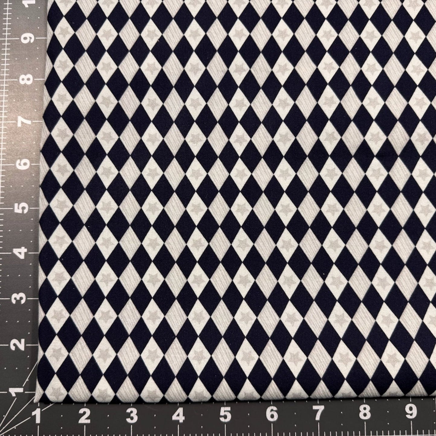 Navy Blue diamond fabric 29180306 Silver Star - Mary Jo Fabrics