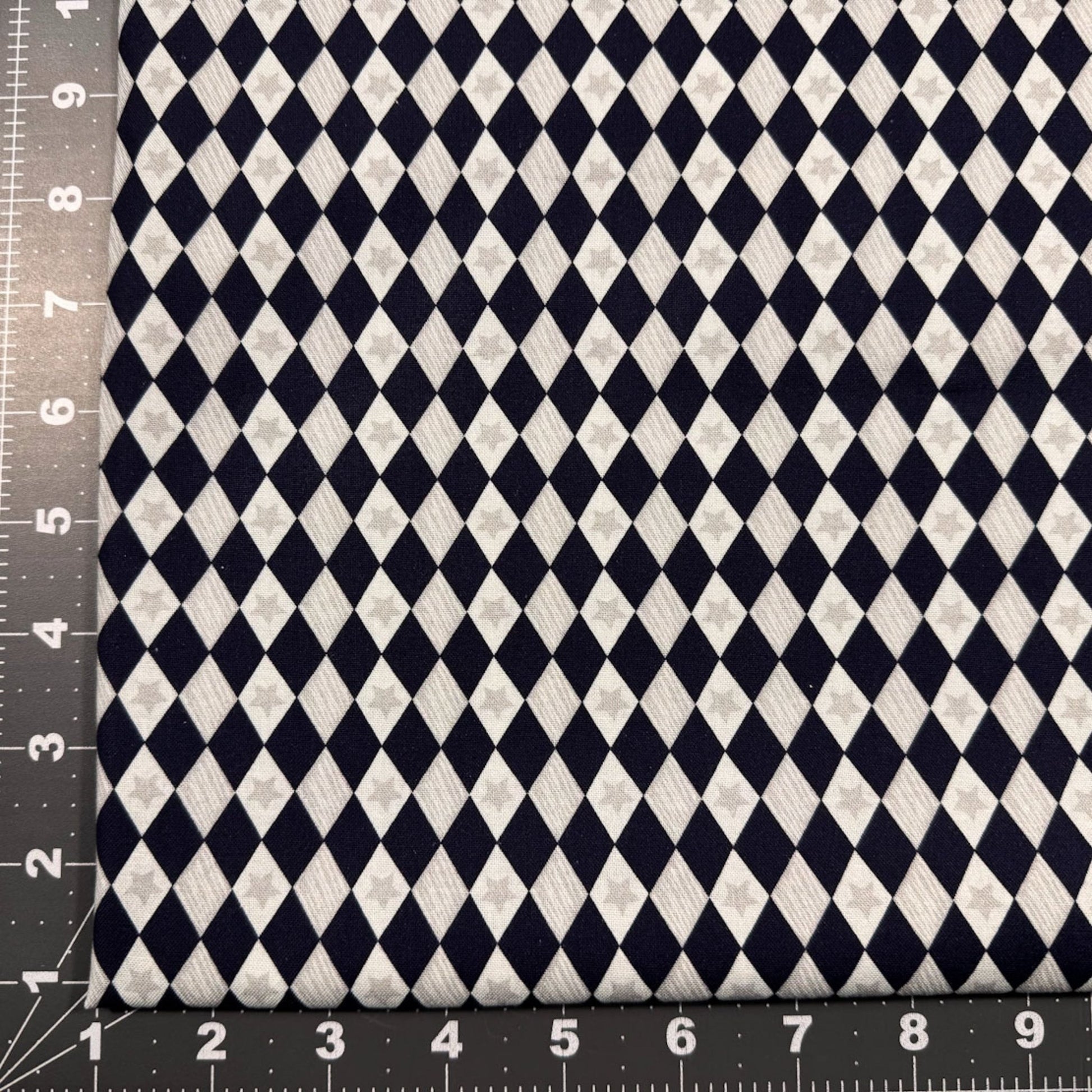 Navy Blue diamond fabric 29180306 Silver Star - Mary Jo Fabrics