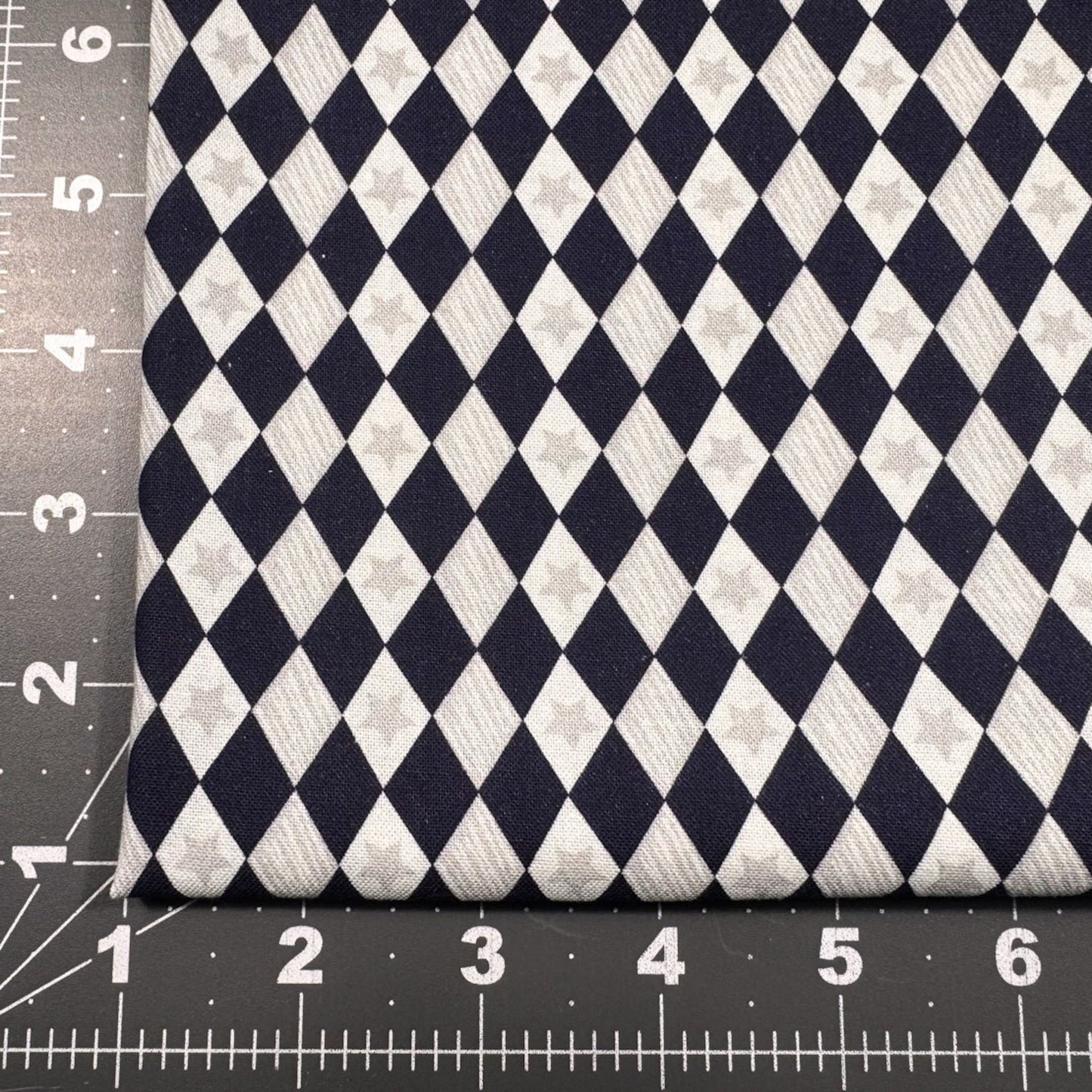 Navy Blue diamond fabric 29180306 Silver Star - Mary Jo Fabrics