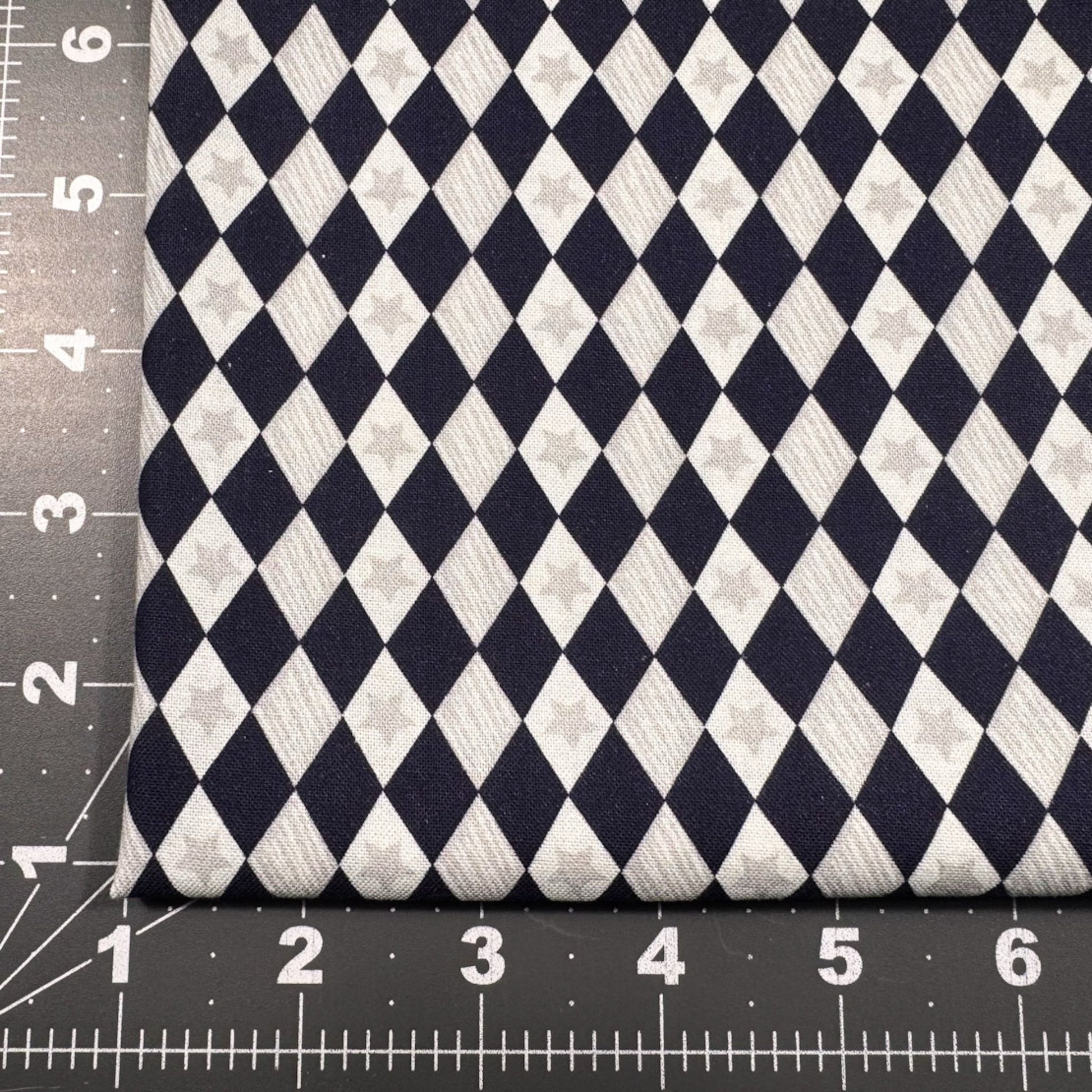 Navy Blue diamond fabric 29180306 Silver Star - Mary Jo Fabrics