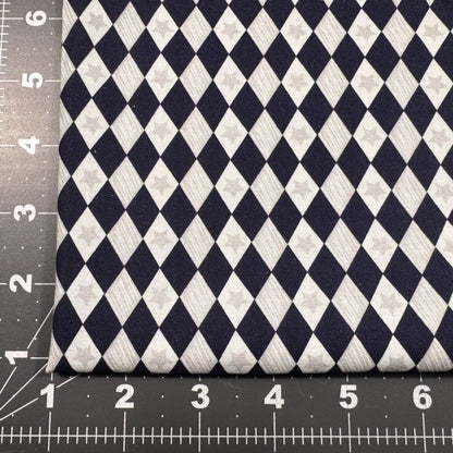 Navy Blue diamond fabric 29180306 Silver Star - Mary Jo Fabrics