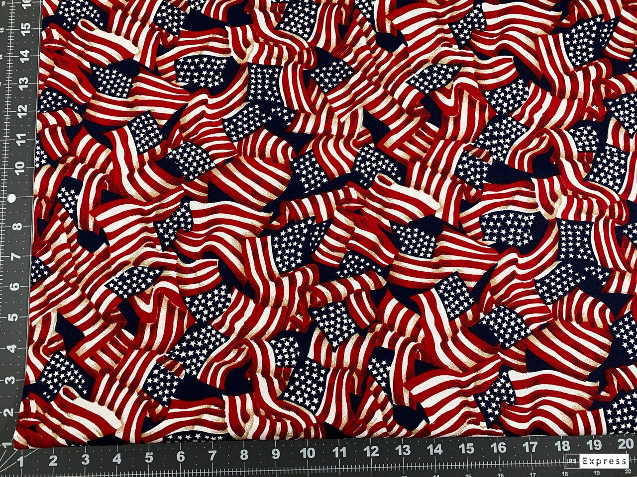 Navy Blue USA flag cotton fabric 41355 Red White Blue patriotic fabric - Mary Jo Fabrics