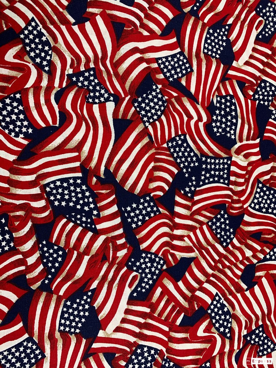 Navy Blue USA flag cotton fabric 41355 Red White Blue patriotic fabric - Mary Jo Fabrics