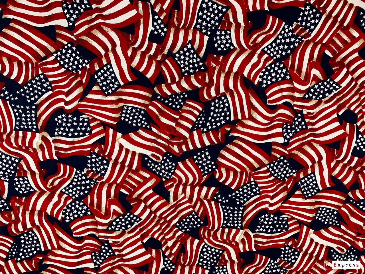 Navy Blue USA flag cotton fabric 41355 Red White Blue patriotic fabric - Mary Jo Fabrics