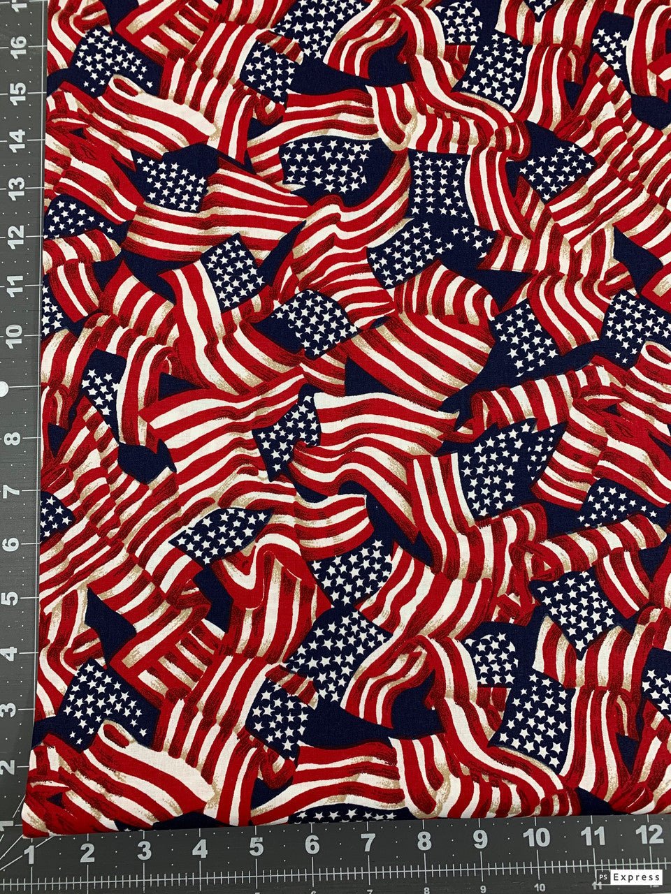 Navy Blue USA flag cotton fabric 41355 Red White Blue patriotic fabric - Mary Jo Fabrics