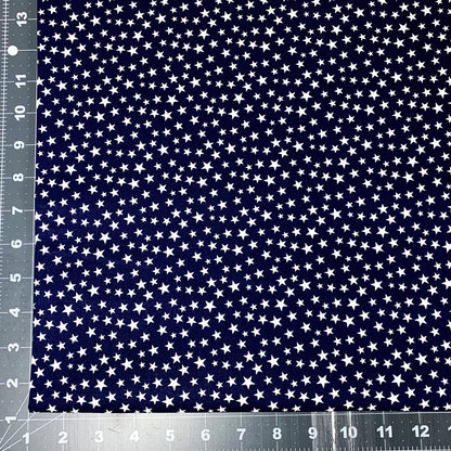 Navy Blue White Star USA fabric DX-9264 Ditsy Star patriotic - Mary Jo Fabrics