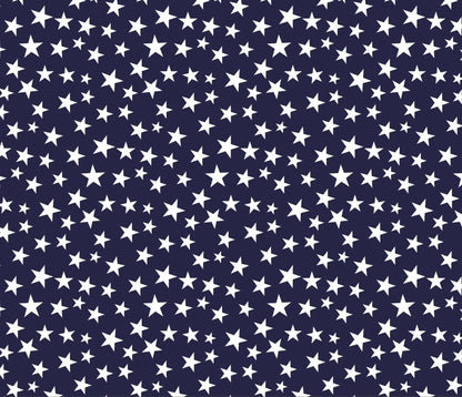 Navy Blue White Star USA fabric DX-9264 Ditsy Star patriotic - Mary Jo Fabrics