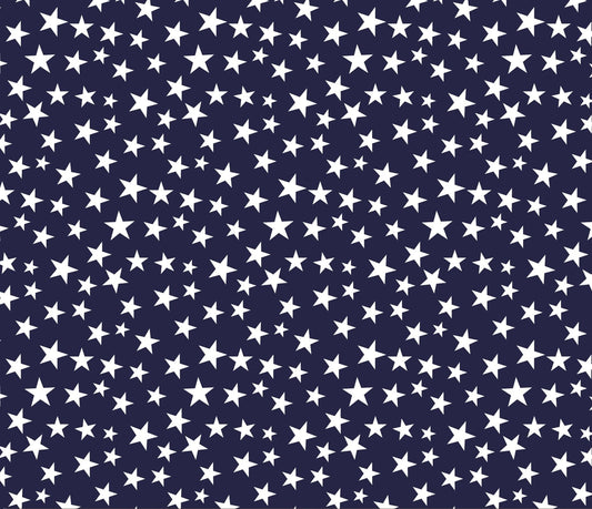 Navy Blue White Star USA fabric DX-9264 Ditsy Star patriotic - Mary Jo Fabrics
