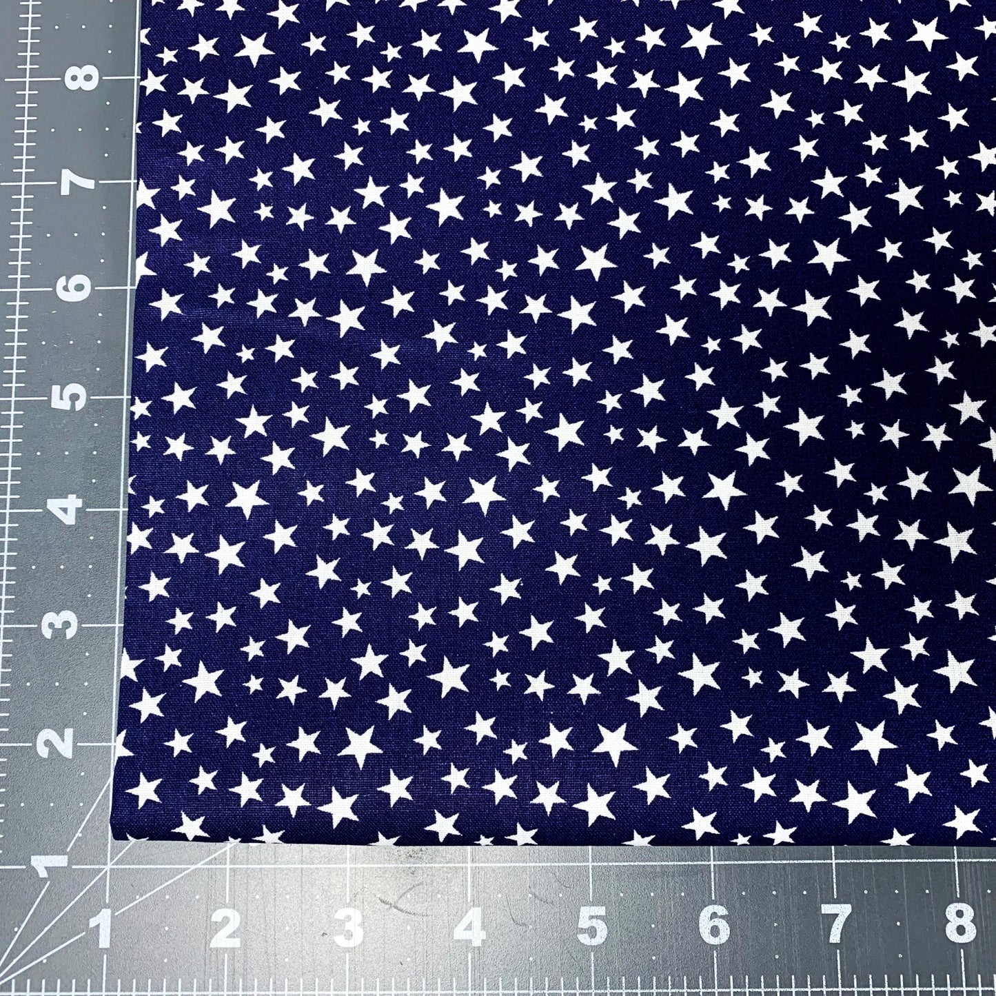 Navy Blue White Star USA fabric DX-9264 Ditsy Star patriotic - Mary Jo Fabrics