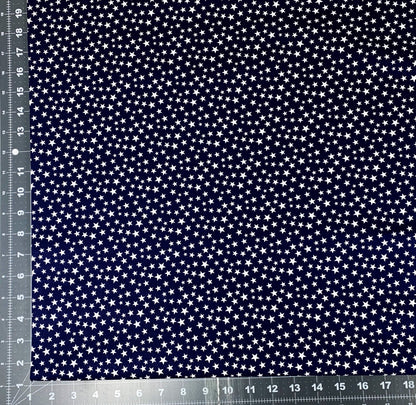 Navy Blue White Star USA fabric DX-9264 Ditsy Star patriotic - Mary Jo Fabrics