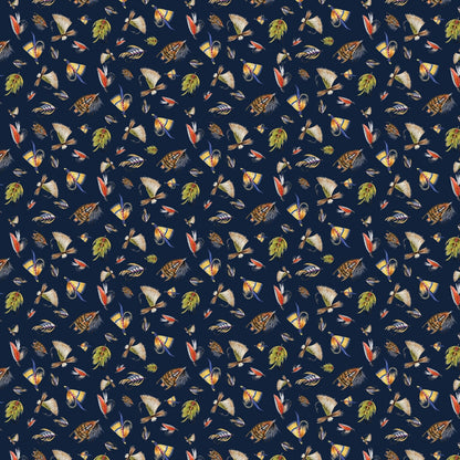 Navy Fishing Lure fabric 55240403 Fishful Thinking - Mary Jo Fabrics