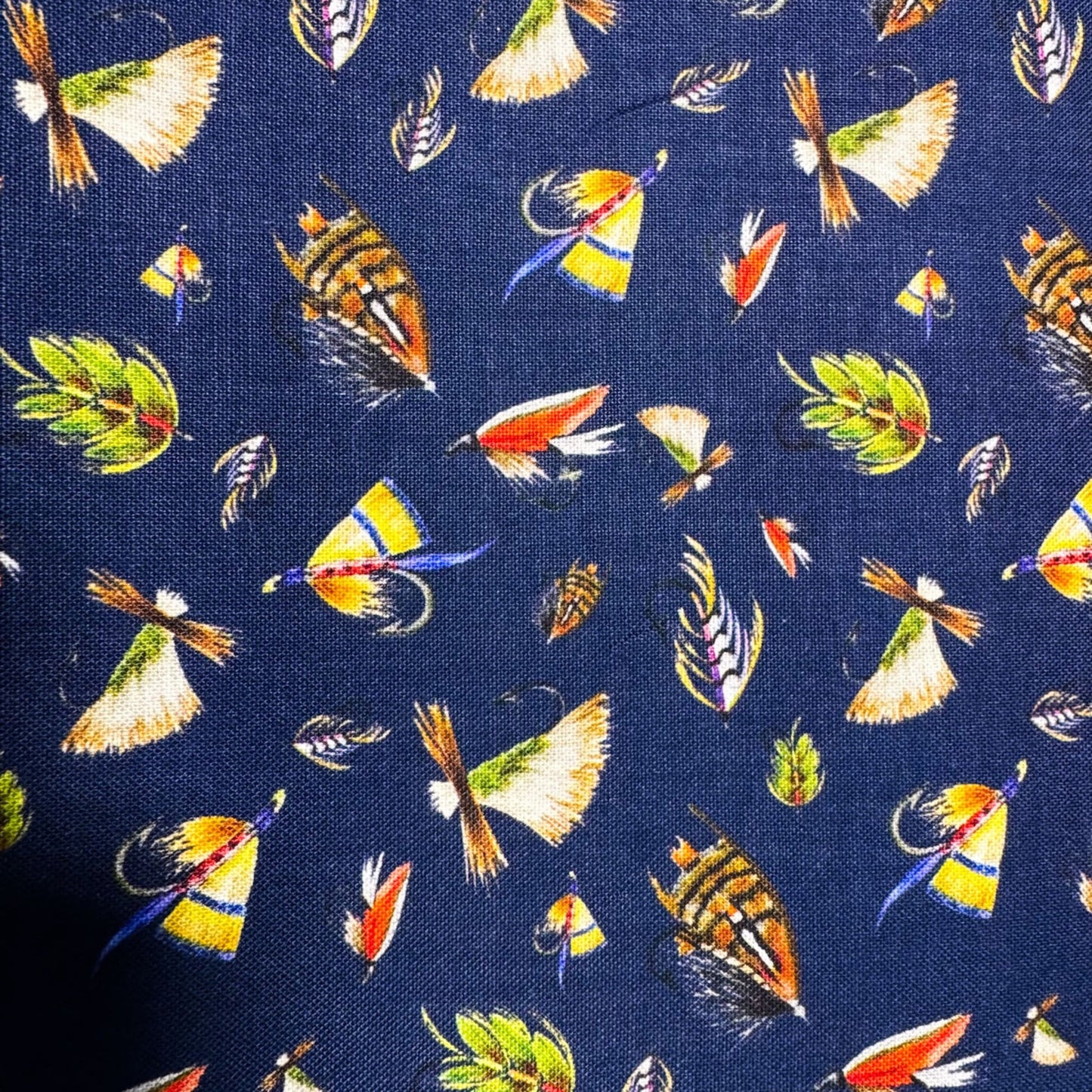 Navy Fishing Lure fabric 55240403 Fishful Thinking - Mary Jo Fabrics