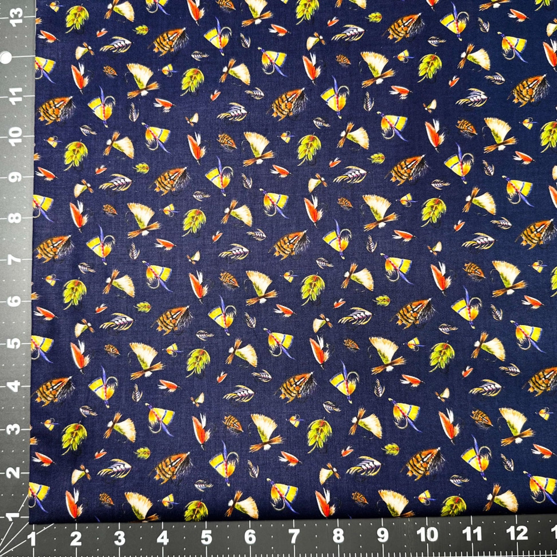 Navy Fishing Lure fabric 55240403 Fishful Thinking - Mary Jo Fabrics