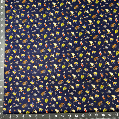 Navy Fishing Lure fabric 55240403 Fishful Thinking - Mary Jo Fabrics