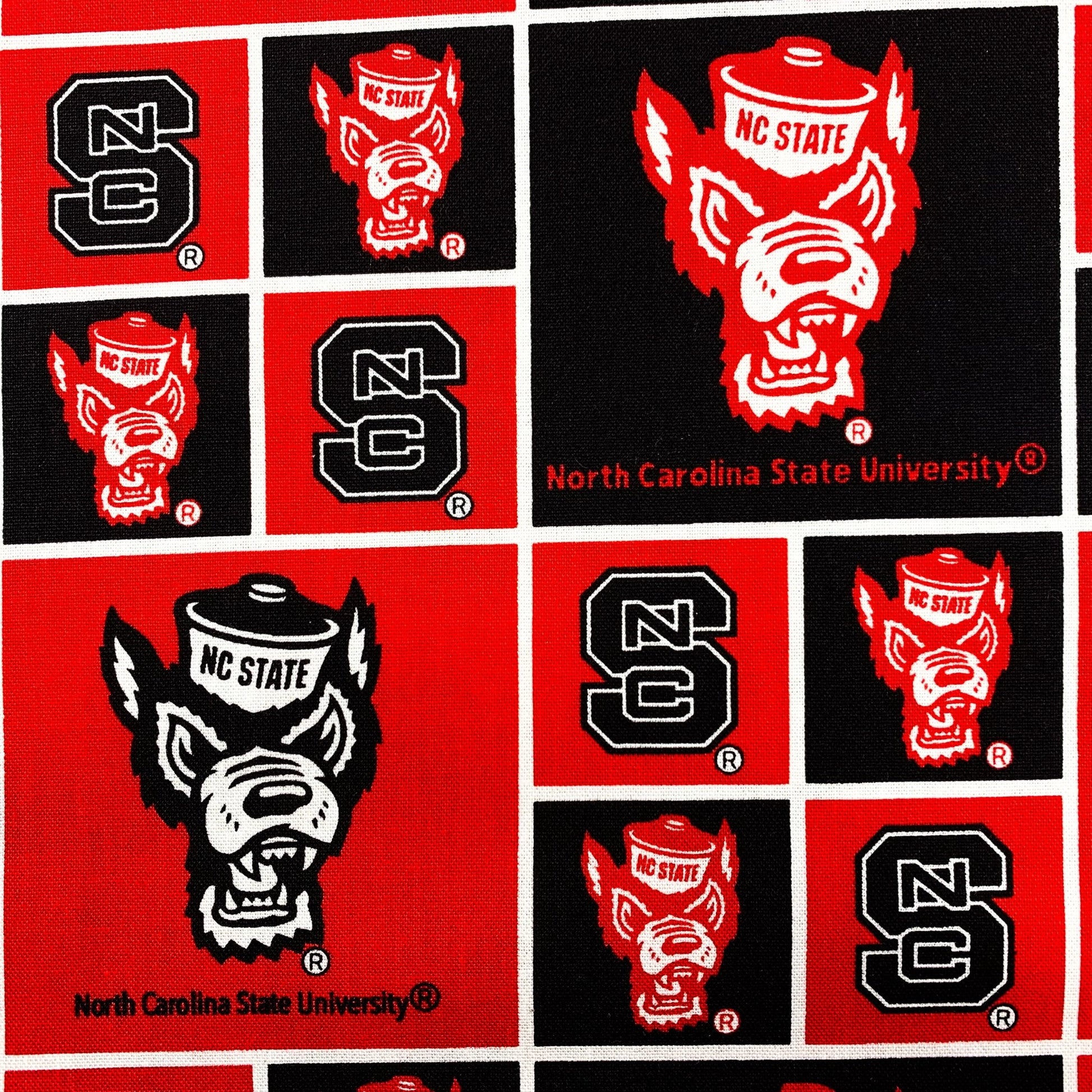 NCAA North Carolina State Wolfpack Fabric NCS - 020 NCSU Fabric Block - Mary Jo Fabrics