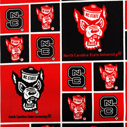 NCAA North Carolina State Wolfpack Fabric NCS - 020 NCSU Fabric Block - Mary Jo Fabrics