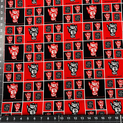 NCAA North Carolina State Wolfpack Fabric NCS - 020 NCSU Fabric Block - Mary Jo Fabrics