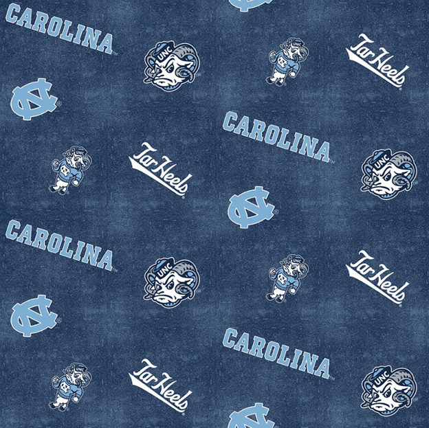 NCAA North Carolina Tarheels FLANNEL NC1152 Blue UNC Flannel - Mary Jo Fabrics