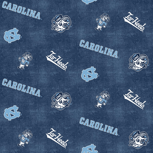 NCAA North Carolina Tarheels FLANNEL NC1152 Blue UNC Flannel - Mary Jo Fabrics