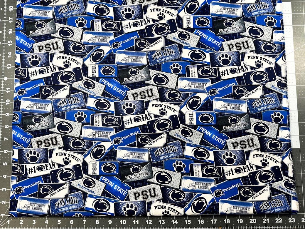 NCAA Penn State fabric PS1210 license plates - Mary Jo Fabrics