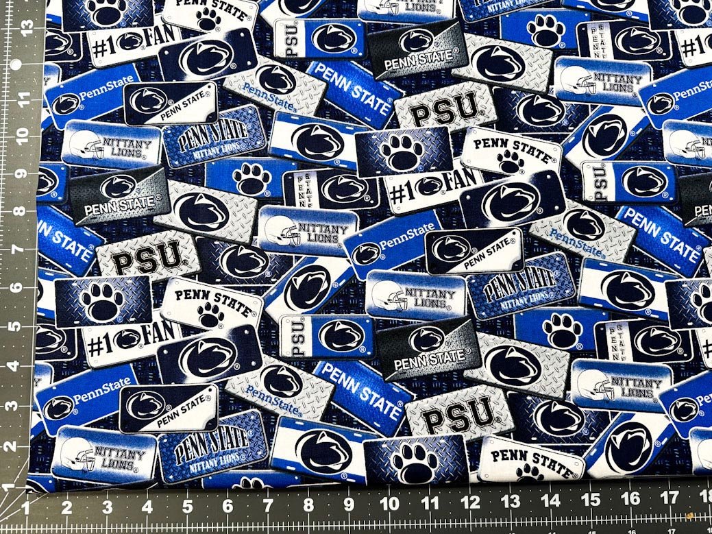 NCAA Penn State fabric PS1210 license plates - Mary Jo Fabrics