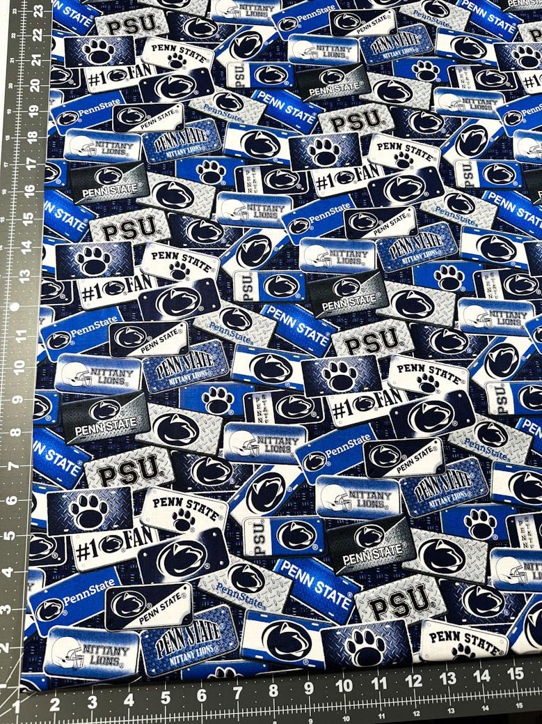 NCAA Penn State fabric PS1210 license plates - Mary Jo Fabrics